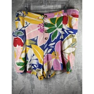 Eloquii High Waist Floral Shorts - Multicolor